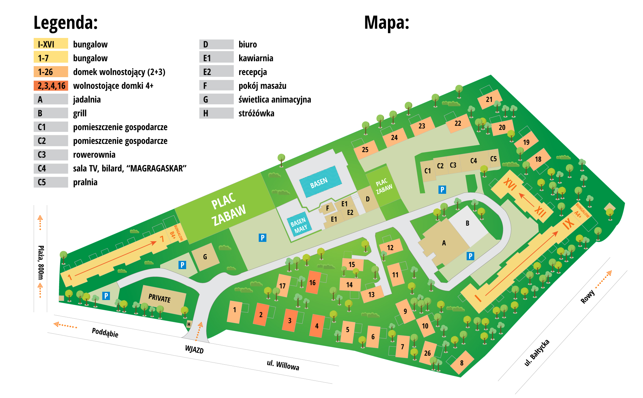 mapa ośrodka magra holiday club